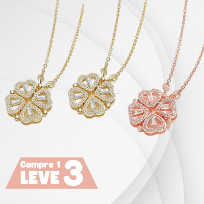 Colar Trevo de Coração Banhado em Ouro 18K [COMPRE 1, LEVE 3]