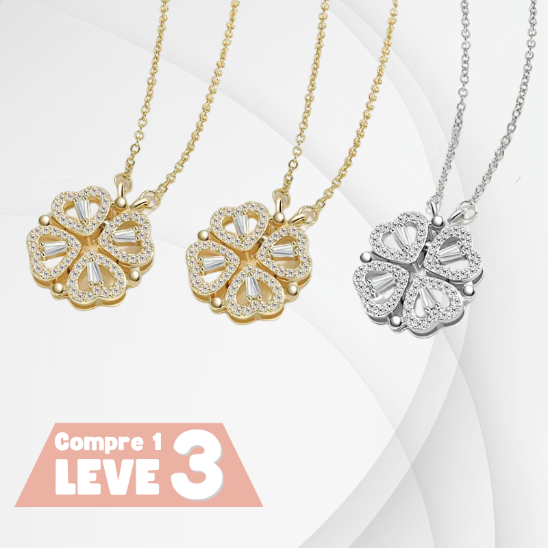 Colar Trevo de Coração Banhado em Ouro 18K [COMPRE 1, LEVE 3]