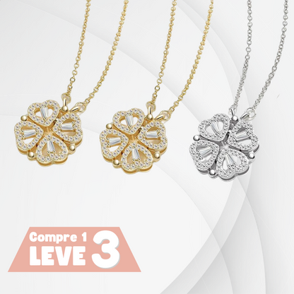 Colar Trevo de Coração Banhado em Ouro 18K [COMPRE 1, LEVE 3]