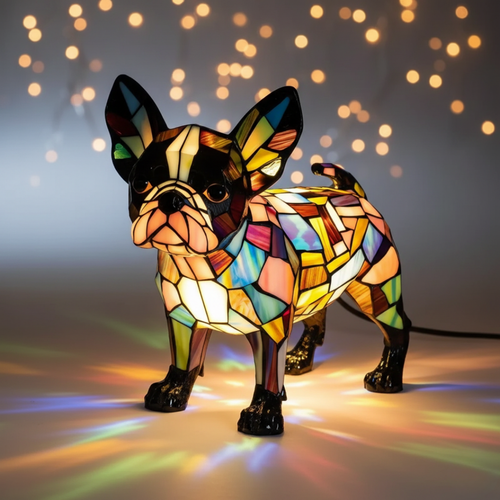 Sofisticação do Boston Terrier – Luz Suave para o Seu Lar