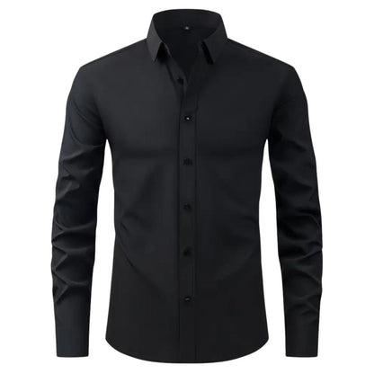 Camisa Slim Fit de Manga Longa Branca