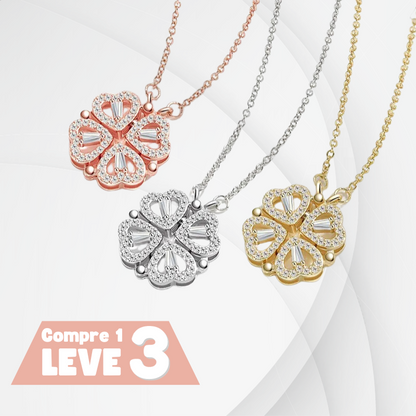 Colar Trevo de Coração Banhado em Ouro 18K [COMPRE 1, LEVE 3]