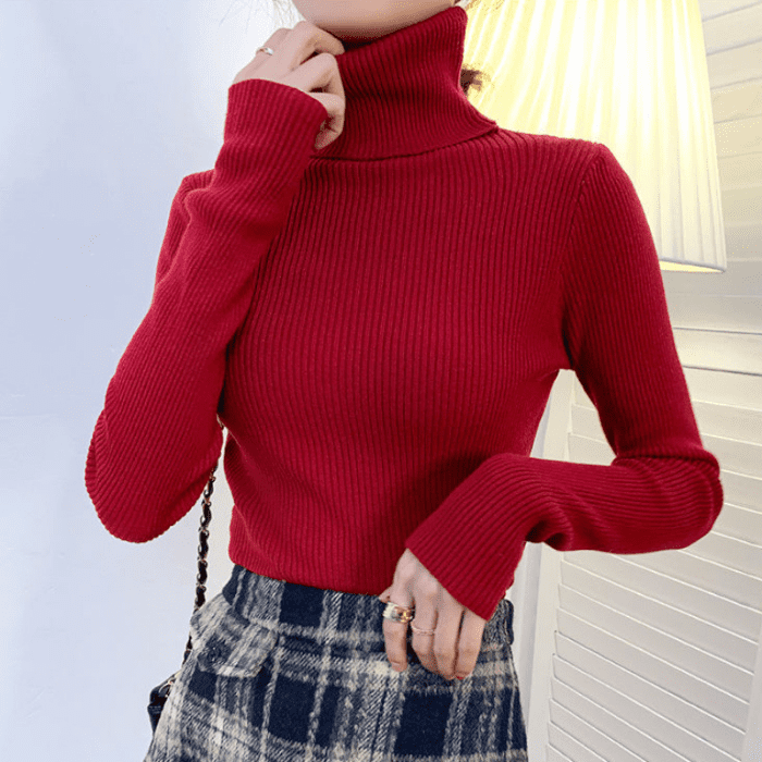 Suéter Tricô feminino Vermelho