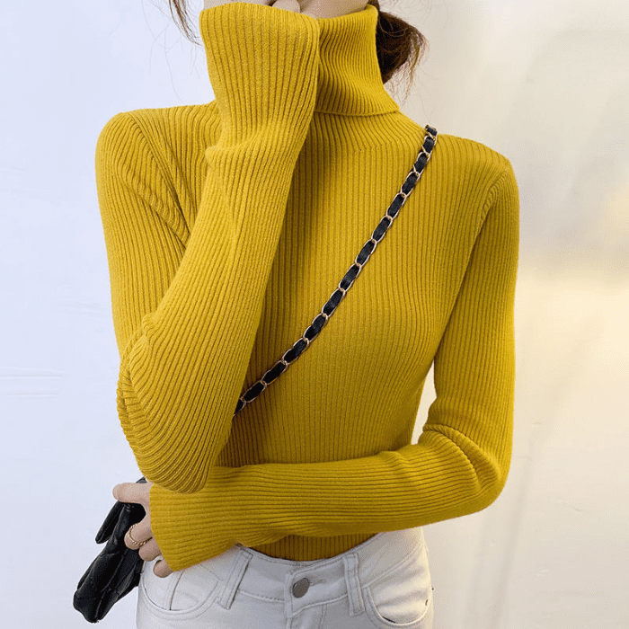Suéter Tricô feminino Amarelo