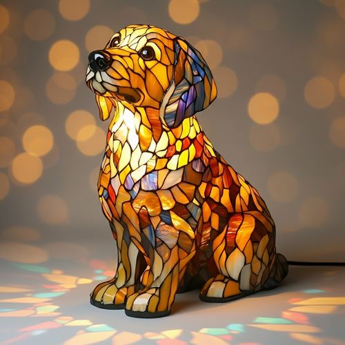 Escultura Golden Retriever em Estilo Espiritual