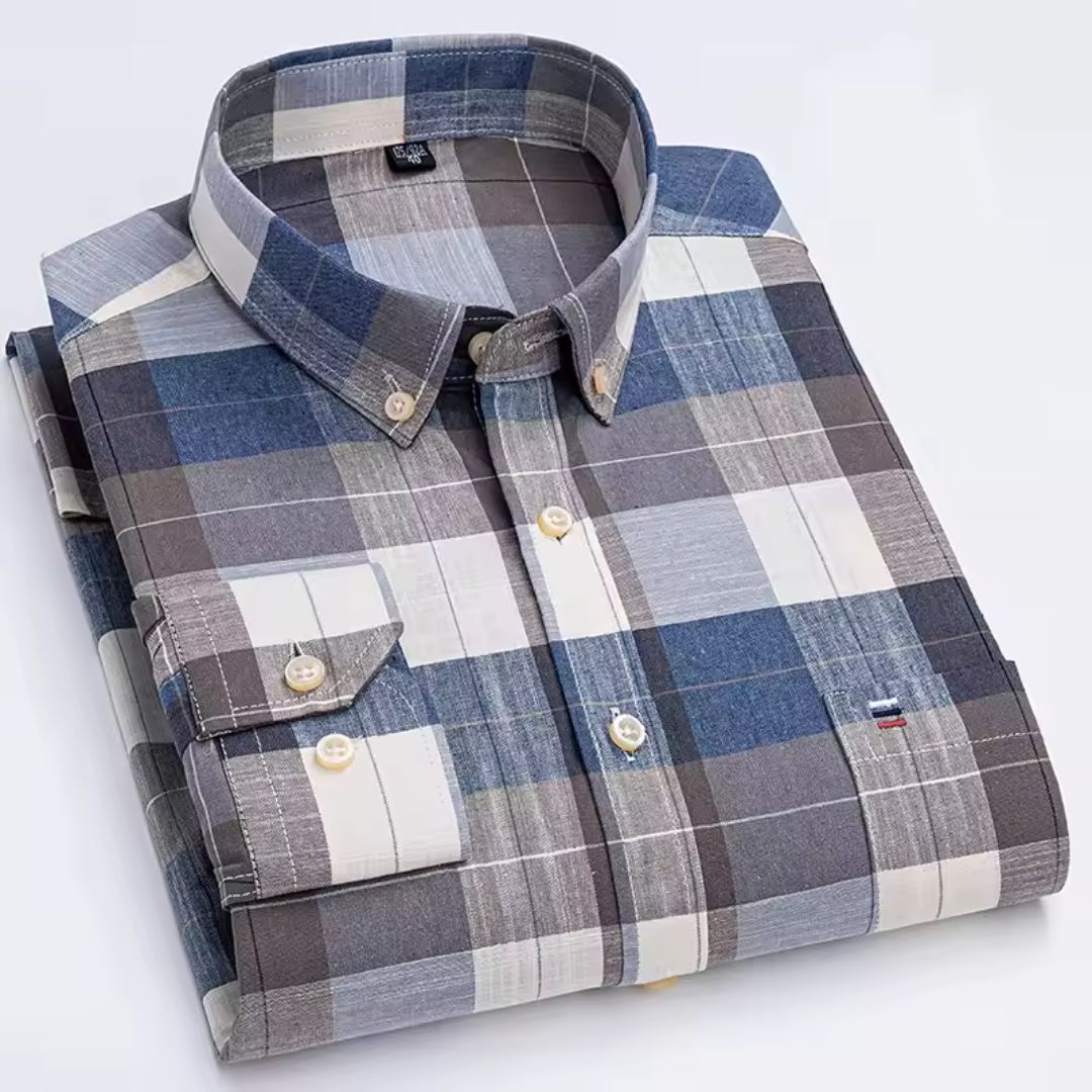 Camisa Social Manga Curta Oxford