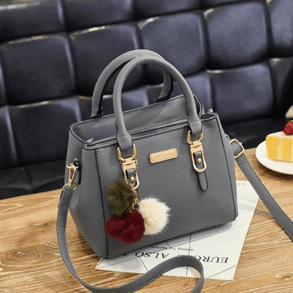 Bolsa de Couro Cinza Escuro