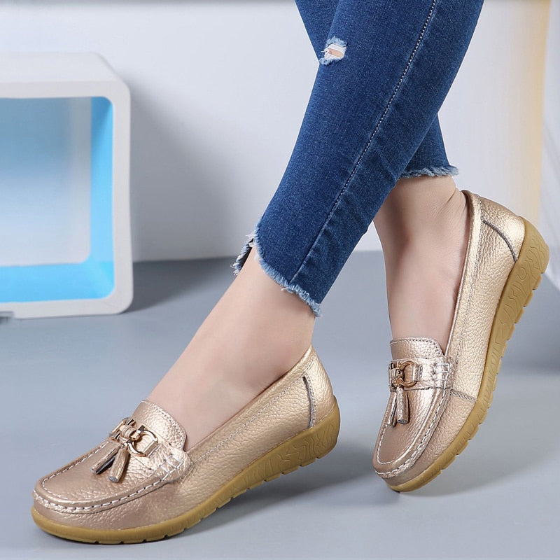 Mocassim Ortopédico Feminino de Couro