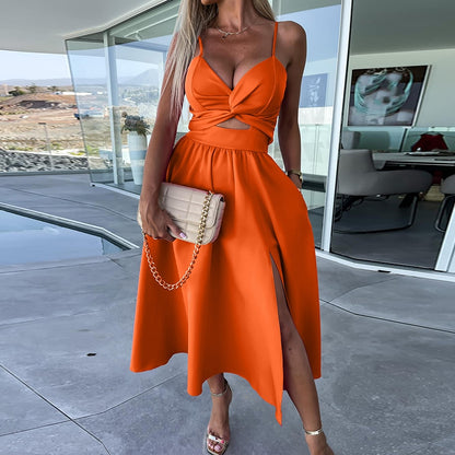 Vestido Feminino Midi laranja