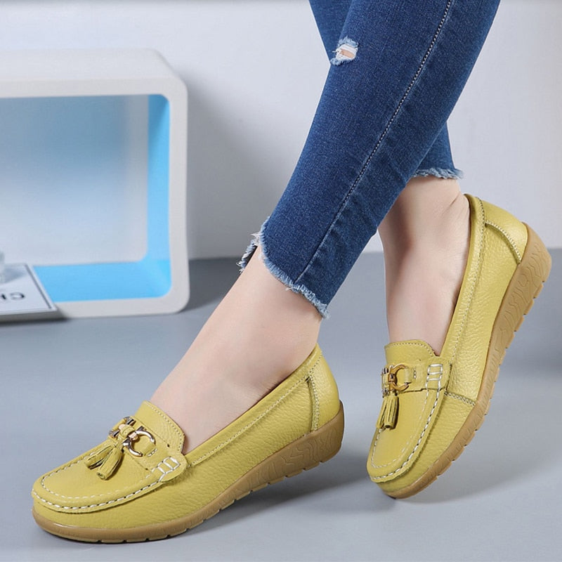 Mocassim Ortopédico Feminino de Couro