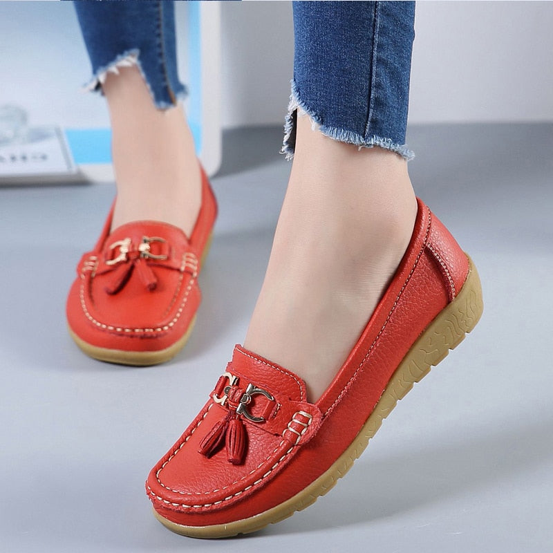 Mocassim Ortopédico Feminino de Couro