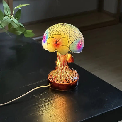 Luminária Boho Chic de Cogumelo e Flores