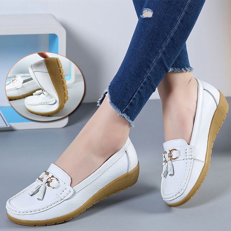 Mocassim Ortopédico Feminino de Couro